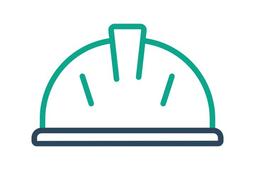 Hard hat icon. line icon style. icon related to safety helmet. work safety elements vector illustration