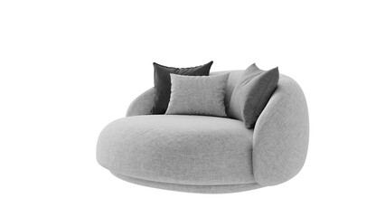 Contemporary white sofa on a transparent background. Furniture for the interior collages and...