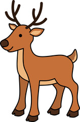 Cute Christmas Reindeer Illustration