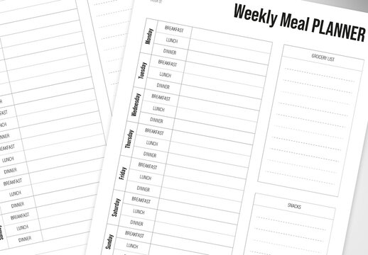 Minimal Weekly Meal Planner