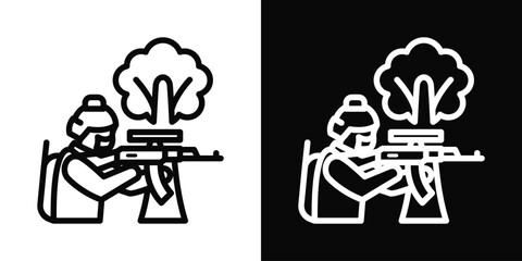 Ambush Icon White And Black Background Style