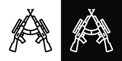 Obraz premium Combat Icon White And Black Background Style