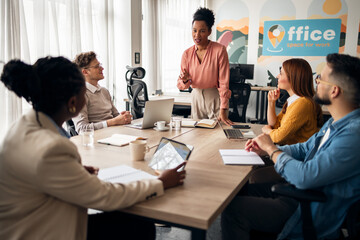 Collaborative Business Meeting in a Modern and Professional Office Setting