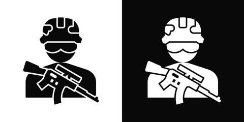 Special Forces Icon White And Black Background Style