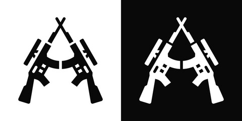 Obraz premium Combat Icon White And Black Background Style