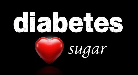 Diabetes awareness conceptual imagery featuring a heart representing health complications