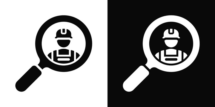 Recruit Icon White And Black Background Style