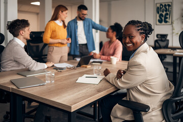 Diverse Team Collaborating in a Modern Office Environment