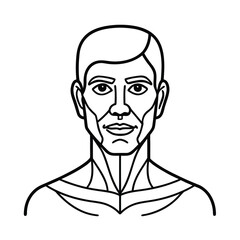 Funny cartoon black and white vector illustration of an old man character with glasses and a hat