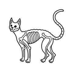 Vector cartoon illustration of a black cat silhouette chasing a mouse, perfect for pet or wild animal design art