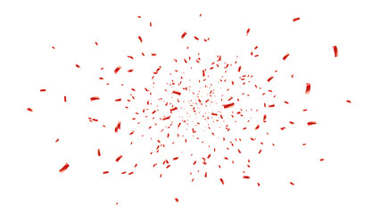 Red Confetti Burst. PNG Illustration of Festive Confetti Background	
