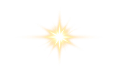 Shine glowing star. PNG Golden Spark isolated