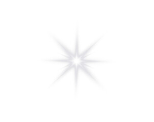 Light Glare Effect. Sparkling Star Isolated. PNG Illustration