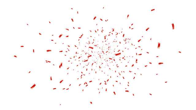 Red Confetti Burst. PNG Illustration of Festive Confetti Background	