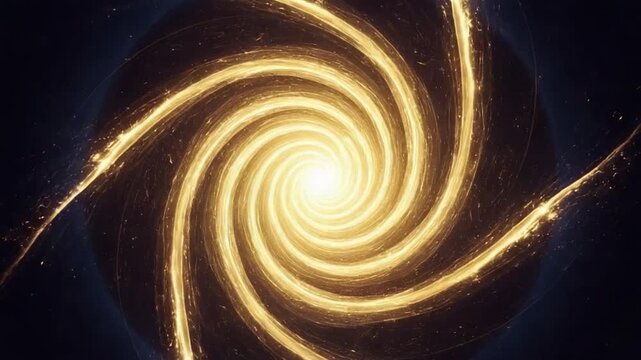 Celestial Whirlwind: A mesmerizing abstract composition showcases a radiant vortex, reminiscent of a celestial body, swirling with energy and light. The image evokes a sense of cosmic grandeur.