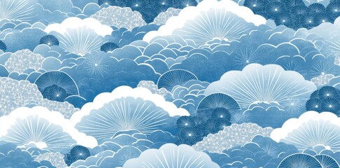 Abstract Sky Scenery with Celestial Design and Soft Blue Hues
