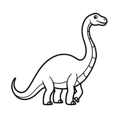Fototapeta premium Cartoon vector illustration of a funny baby dinosaur drawing art