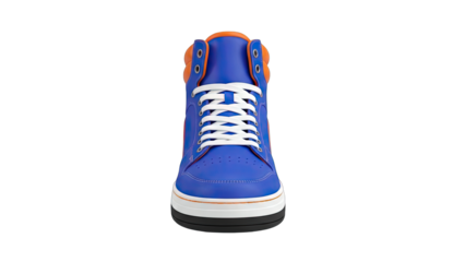 Blue and Orange High Top Sneakers