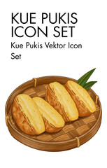 Kue pukis logo vector icon set