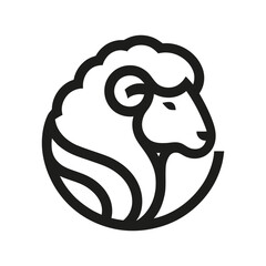 Obraz premium Ornamental Sheep Icon Set – Wool Pattern Silhouette Vector Collection