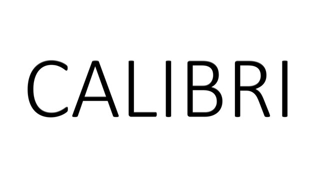 Calibri font written in Calibri font with a 3d. bevel...The use of the font is the latest nonsense in the so-called culture wars. ..woke...PNG file