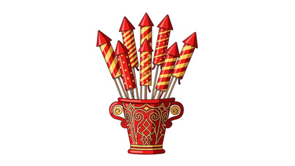 Festive Firework Bouquet Celebration and Joy in Vibrant Design