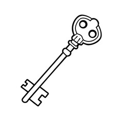 Golden success key on a white background symbolizing business safety and unlocking the door to a home concept