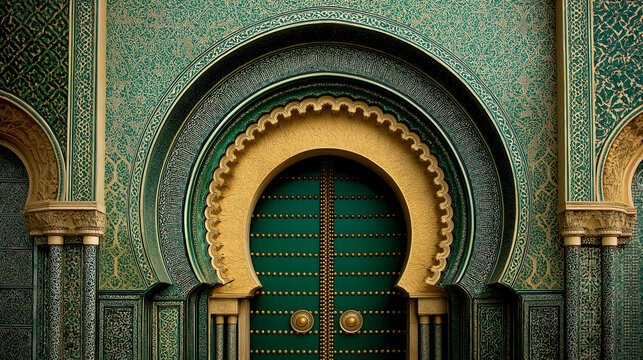 Architectural detail of a mosque's mihrab