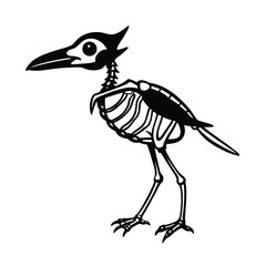 Vector illustration of a cartoon baby bird on a branch, perfect for wildlife and nature design