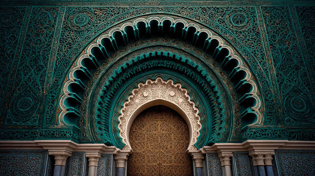 Architectural detail of a mosque's mihrab