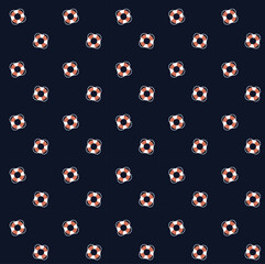 Lifebuoy Rescue Ring Seamless Pattern – Nautical Marine Background