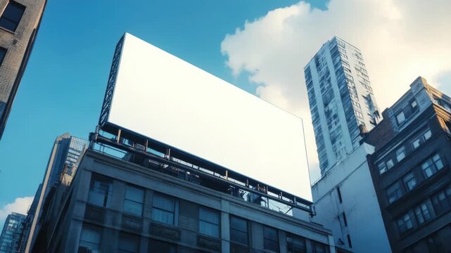 The urban environment featuring a large billboard