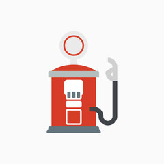 Vintage Gas Pump Icon &ndash; Retro Fuel Station Vector Graphic