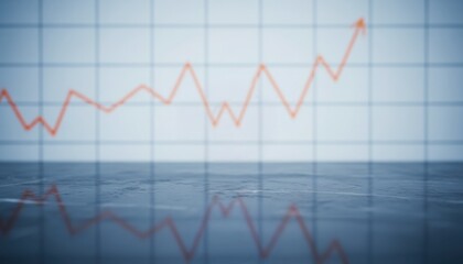 orange line graph reflecting economic growth trend displayed in analytic environment