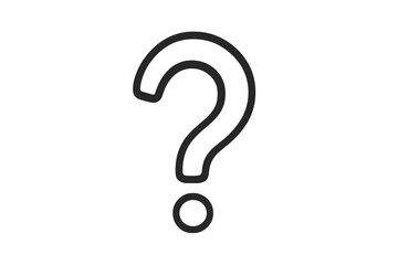 Creative drawing of a question mark designed with clear lines and simple shapes displayed on a white background
