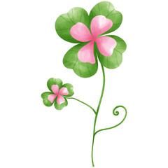 Watercolor clover leaf PNG file