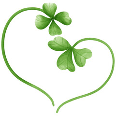 Watercolor clover leaf PNG file