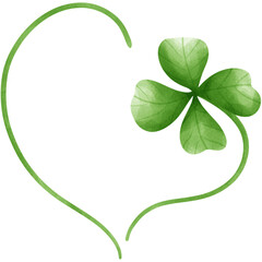 Watercolor clover leaf PNG file