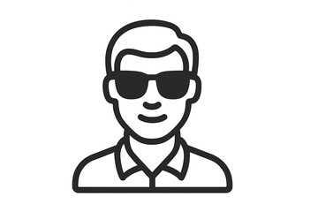 Person wearing sunglasses smiles while standing in a casual pose against a light background during daytime