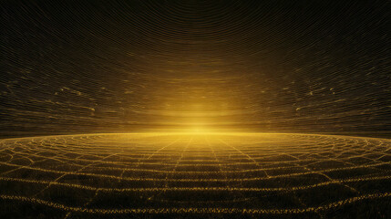 Glowing concentric rings of nodes, lines connecting layers, symbolizing multi-layered AI learning architectures. Abstract, sound wave-inspired 3D tunnel background. Expanding light from the center.