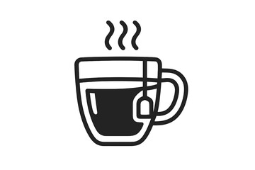 Hot cup of tea with tea bag on a kitchen table in the morning sunlight during a quiet breakfast routine