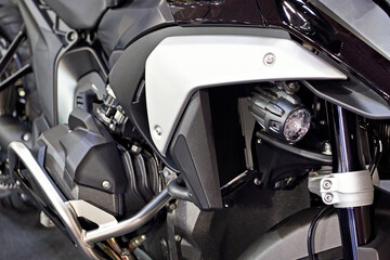 Modern black motorcycle