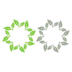 GREEN LEAVES NATURAL BIO ECO PRODUCT ORGANIC FARMING SIGN SYMBOL LOGO VECTOR