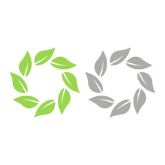 GREEN LEAVES NATURAL BIO ECO PRODUCT ORGANIC FARMING SIGN SYMBOL LOGO VECTOR