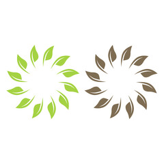 GREEN LEAVES NATURAL BIO ECO PRODUCT ORGANIC FARMING SIGN SYMBOL LOGO VECTOR