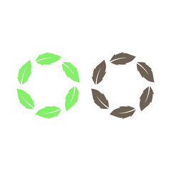 GREEN LEAVES NATURAL BIO ECO PRODUCT ORGANIC FARMING SIGN SYMBOL LOGO VECTOR