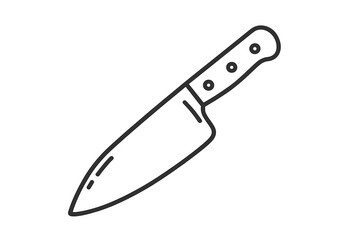 Sharp knife placed on a clean surface ready for food preparation in a kitchen setting