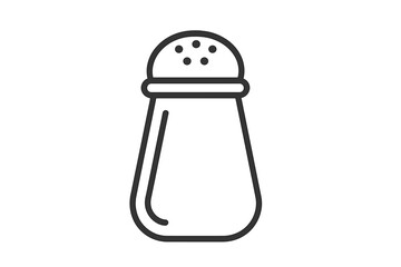 Simple salt shaker icon on white background for basic kitchen use and design needs