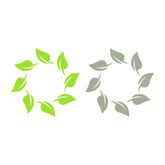 GREEN LEAVES NATURAL BIO ECO PRODUCT ORGANIC FARMING SIGN SYMBOL LOGO VECTOR
