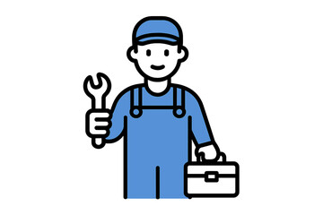 Skilled professional technician in uniform ready for maintenance and repair service